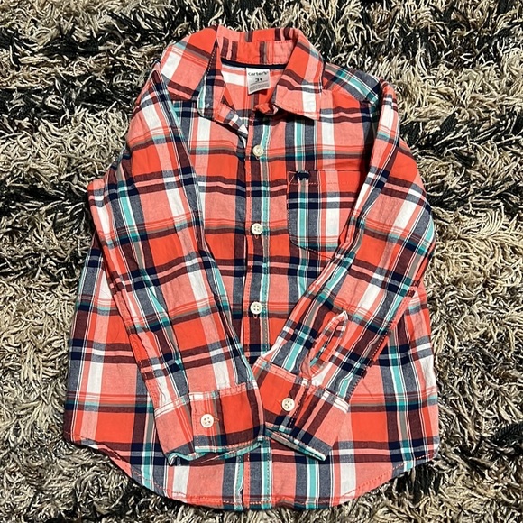 Carters Boys Long Sleeve Button Down 3T - Picture 3 of 5